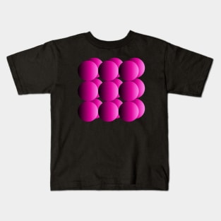 Fluorescent Spheres | Gradient Neon Pink Kids T-Shirt